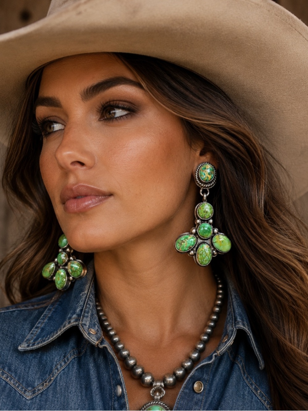 Navajo Melvin Jack Sonoran Turquoise & Sterling Silver Earrings